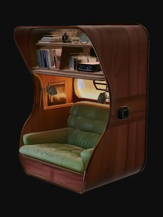 3D model for Sofa seat with book shelf