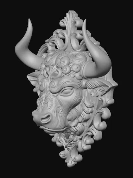 3D model for Ornate Golden Bull Crest