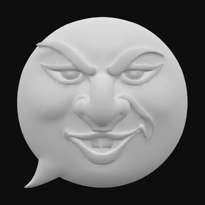 3D model for Mischievous Moon Emoji