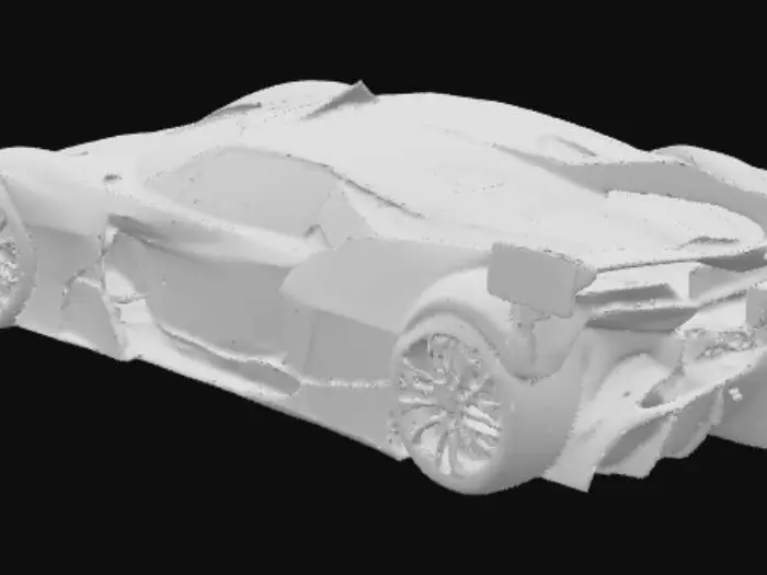 3D model for A futuristic purple and black Lamborghini. Intricately detailed. Epic and memorable design.