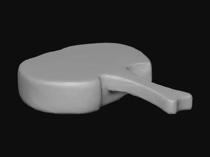 3D model for Stylized 3D T-bone steak, raw and fresh. Thick cut with a distinct beige T-shaped bone. Vibrant red meat texture with clear white marbling fat patterns. Appetizing, cartoonish game asset style, clean geometry, hand-painted texture look.