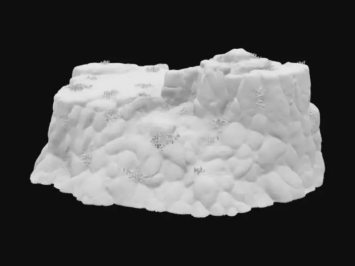 3D model for rocky terrain with terraces