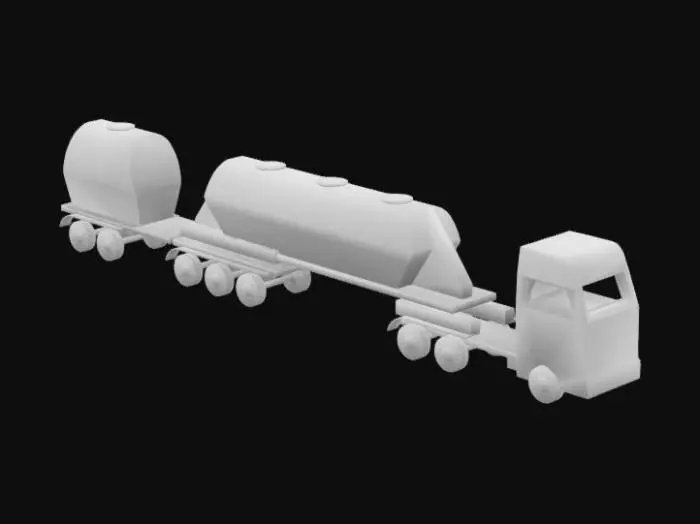 3D model for Tanker Truck and Trailer