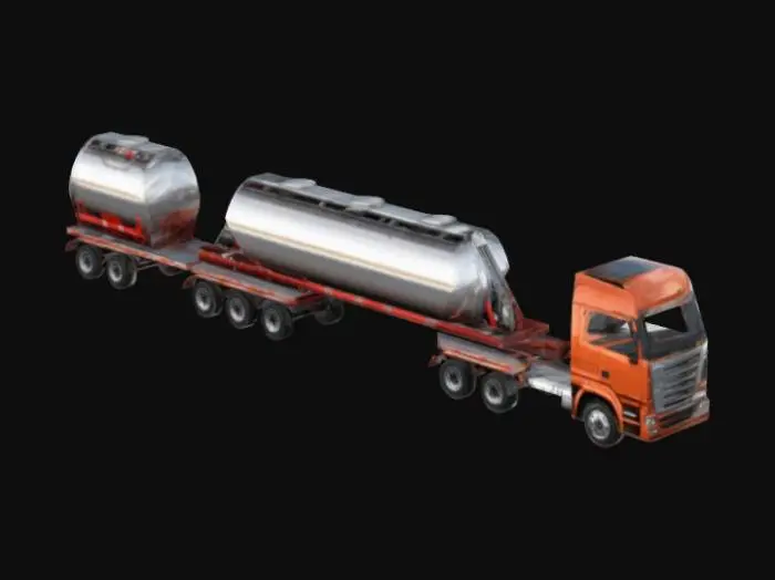 3D model for Tanker Truck and Trailer