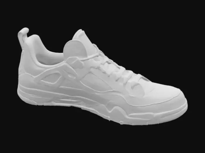 3D model for create two pairs of nike jordan 4 sneakers in red and black and the bottom of the shoes must be black