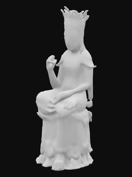 3D model for Gilt bronze Maitreya Bodhisattva sitting in meditation