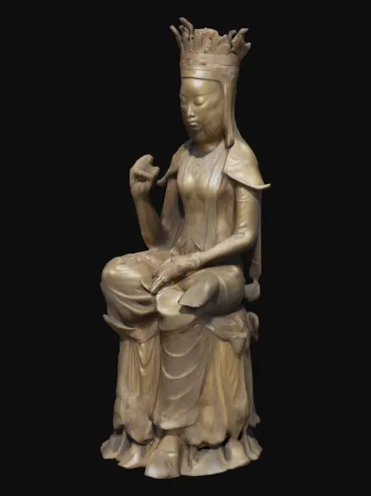 3D model for Gilt bronze Maitreya Bodhisattva sitting in meditation