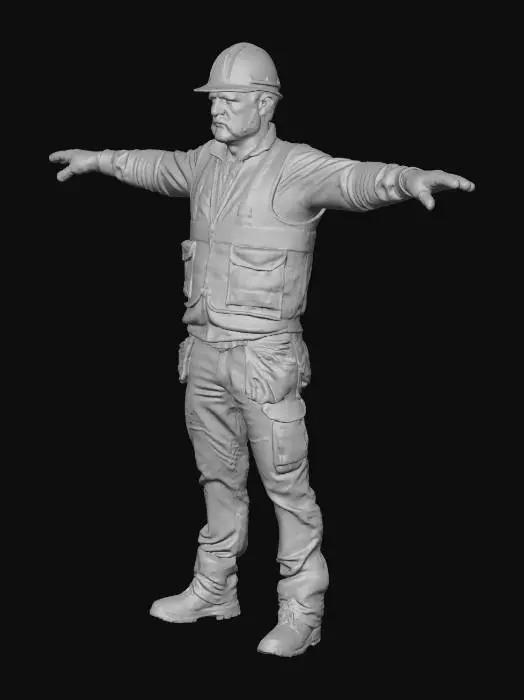 3D model for Construction worker in T-Pose