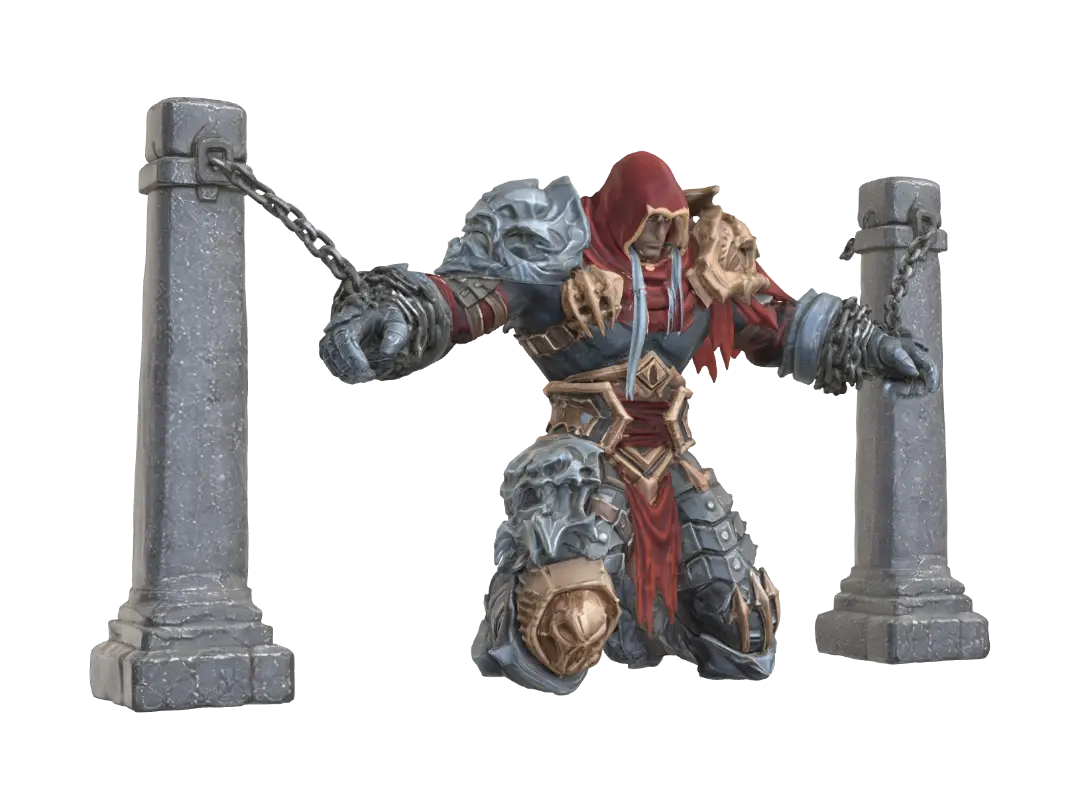 War in chains - Pillars 3D model, vytvořený pomocí AI