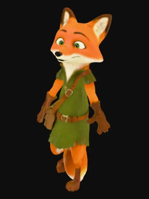 3D model for Fox in Green Tunic