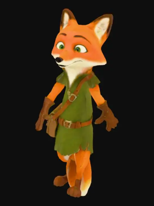 3D model for Fox in Green Tunic