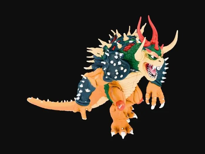 3D model for Bowser from mario in the style of the tyranids from warhammer 40,000