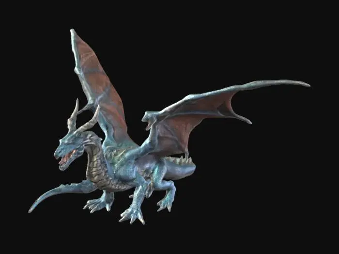 3D model for Styled detailed fantasy dragon, #game figure#