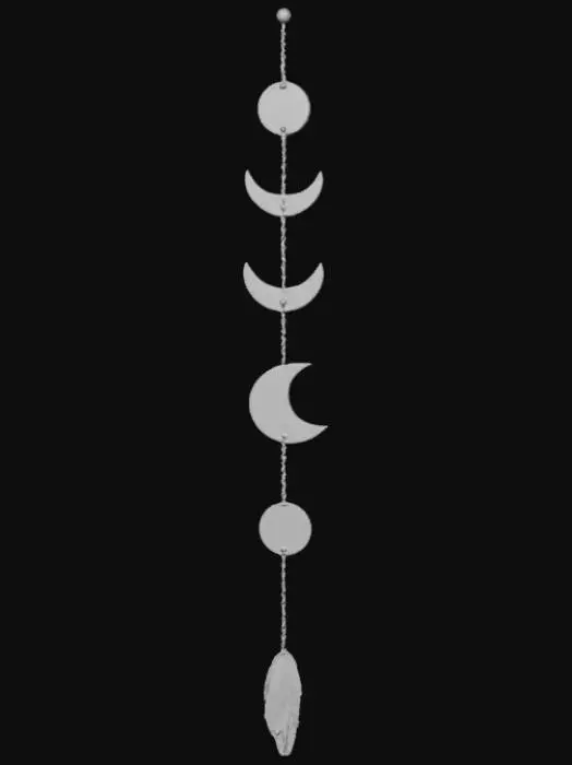 3D model for Moon Phases and Feather Wall Hanging