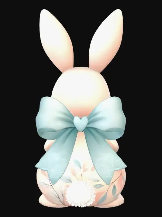 3D model for Pastel Bunny with a Blue Bow, #EasterEgg2026#