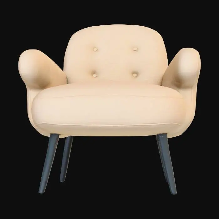 3D model for Cozy Beige Armchair