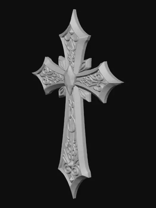3D model for CROIX CHRETIENNE GOTHIQUE ET ELFIQUE MAGIQUE PLATE