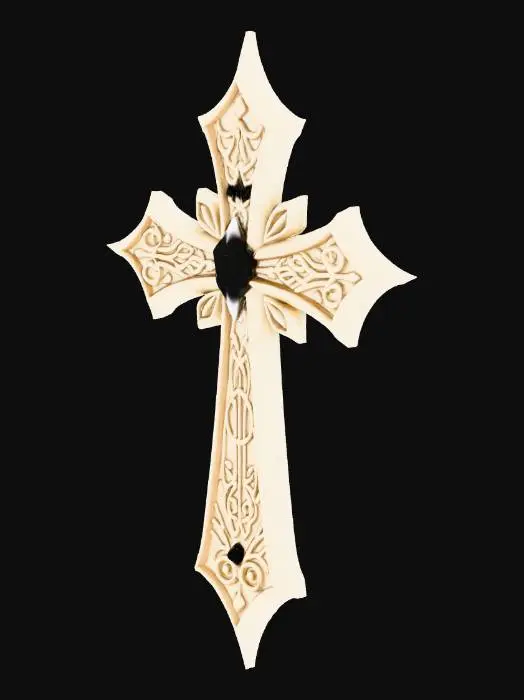 3D model for CROIX CHRETIENNE GOTHIQUE ET ELFIQUE MAGIQUE PLATE