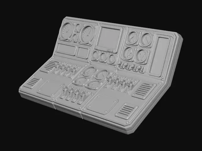 3D model for Retro-Futuristic Control Console