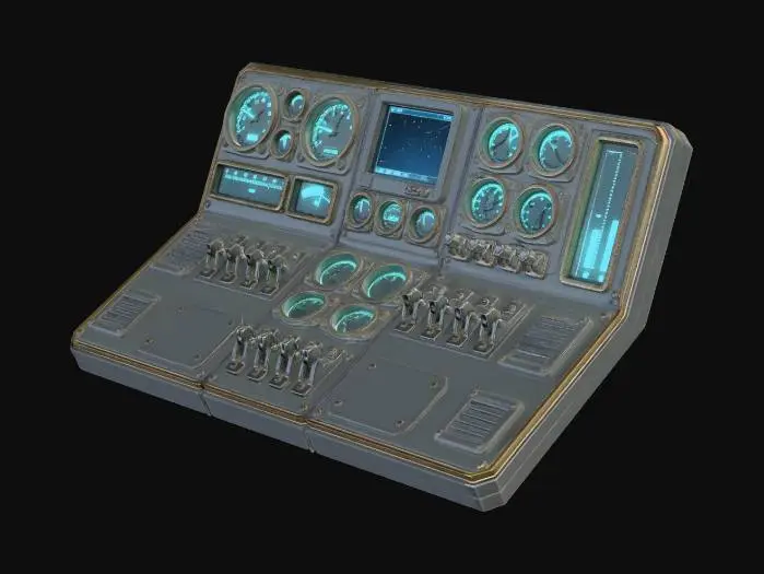 3D model for Retro-Futuristic Control Console