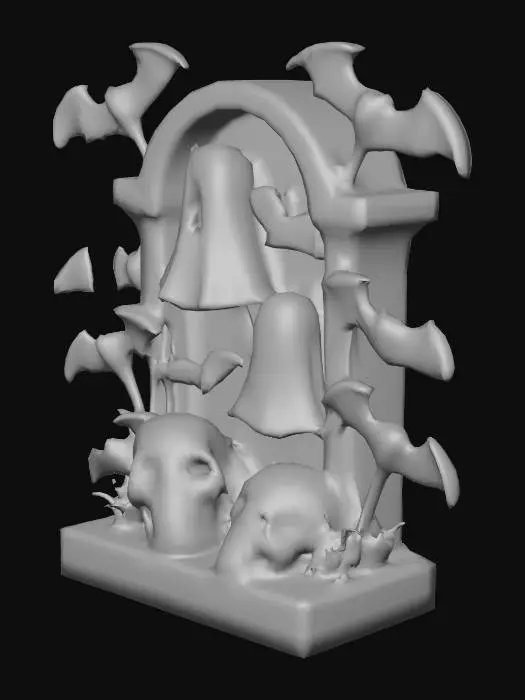 3D model for Haunted Gravestone Scene