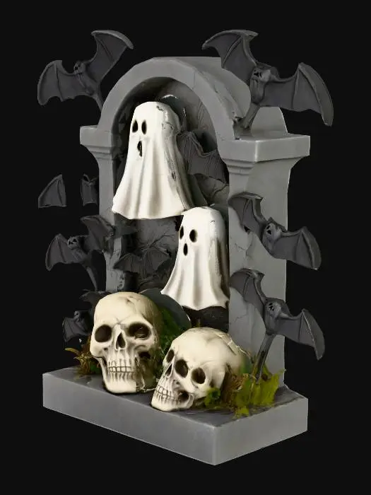 3D model for Haunted Gravestone Scene