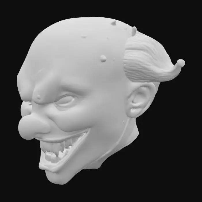 3D model for Creepy clown mesh mask with weathered paint #PBR# #Halloween#