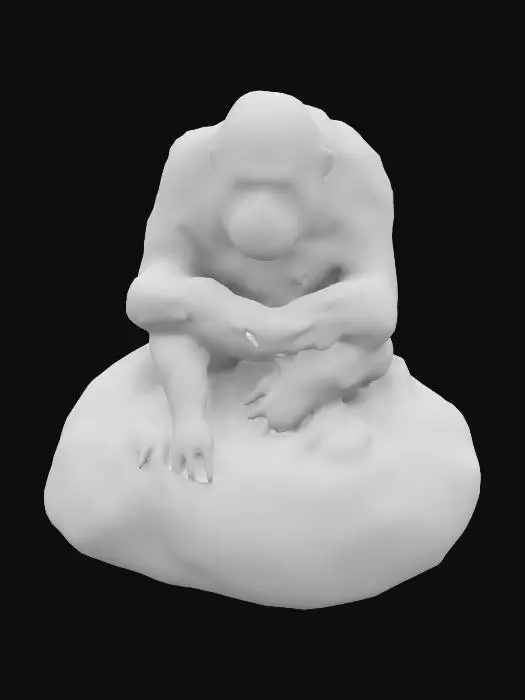 3D model for orangutan sitting, photorealistic


