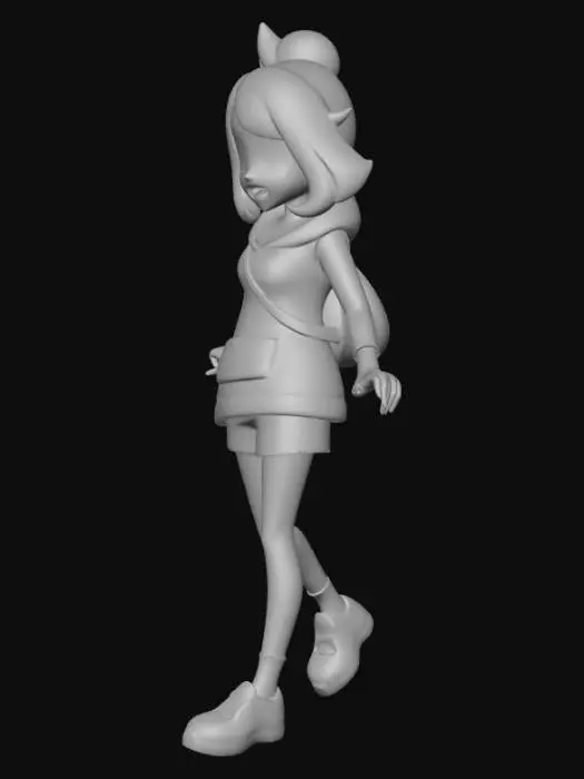 3D model for Pokémon Trainer in Blue Outfit