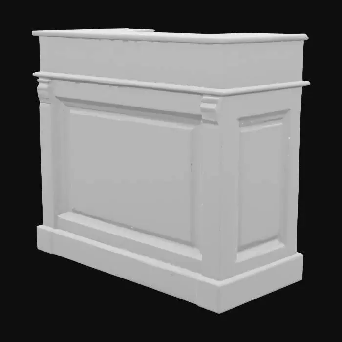 3D model for Wooden Reception Counter