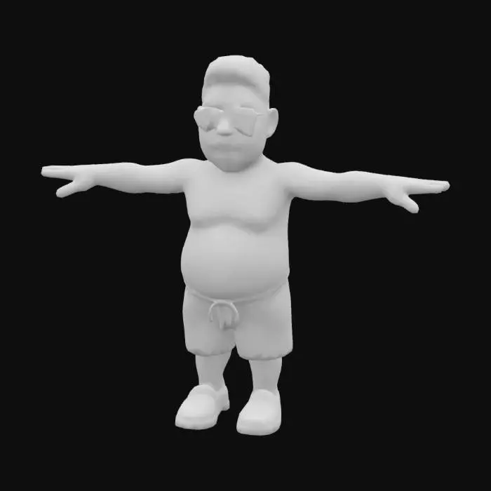 3D model for Fat kid with black shades