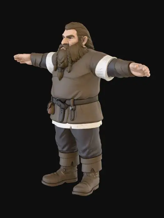 3D model for Dwarf Civilian Concept Art