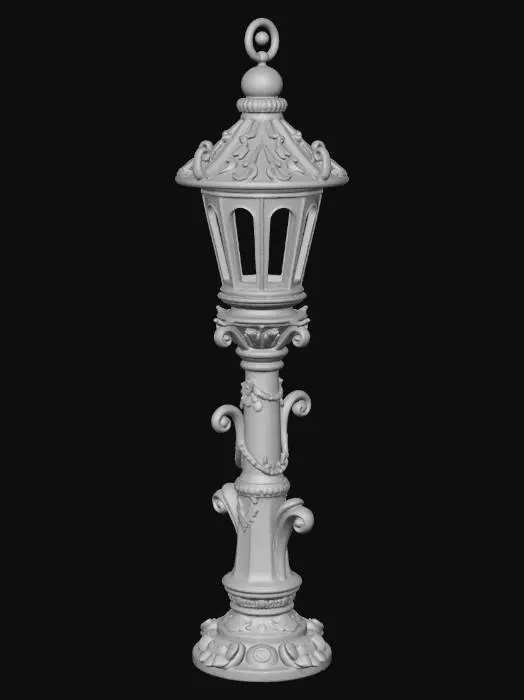 3D model for fairy garden lamp post, easily 3d printable, solid smooth plastic, realistic look