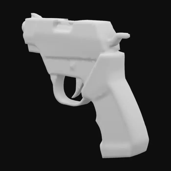 3D model for Low poly, pixel art, handgun
