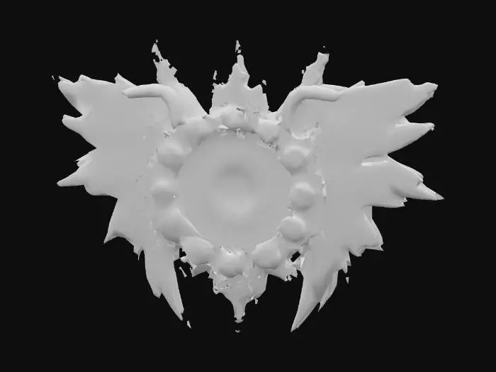 3D model for Огромный глаз , вокруг которого 3 кольца с глазами, а на спине 6 крыльев. Огненный серафим. Божье пламя