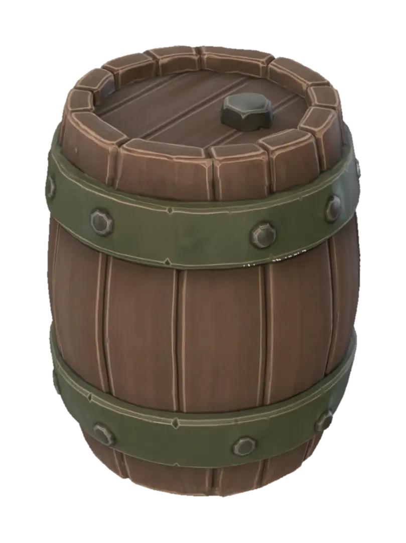 3D-модель Oakbound Barrel, згенерована ШІ