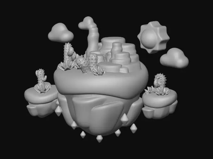 3D model for Desert Island Oasis