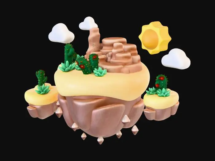 3D model for Desert Island Oasis