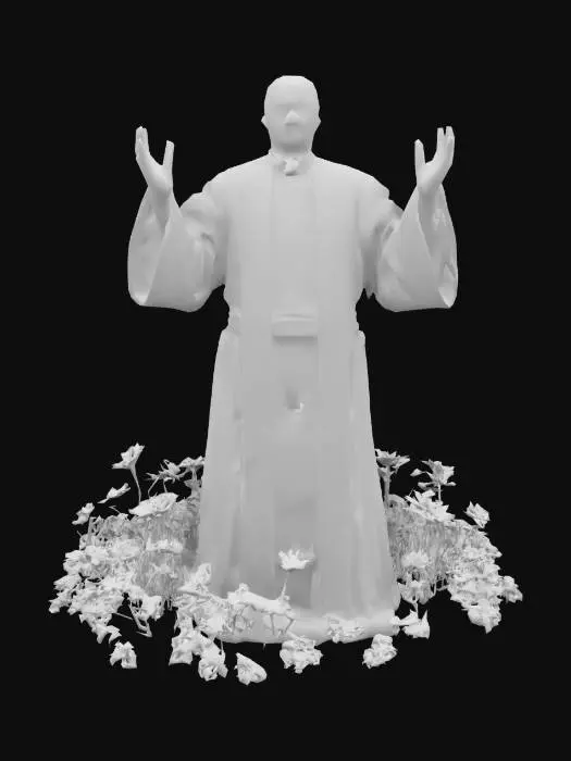 3D model for
#garden# dark priest wearing dark robe, standing and praying among a lot of dried brown flowers, foggy, dark atmospheric calm environment, high resolution, detailed texture, 8K