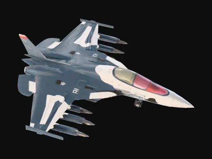 3D model for futurastic fighter aircraft with missiles