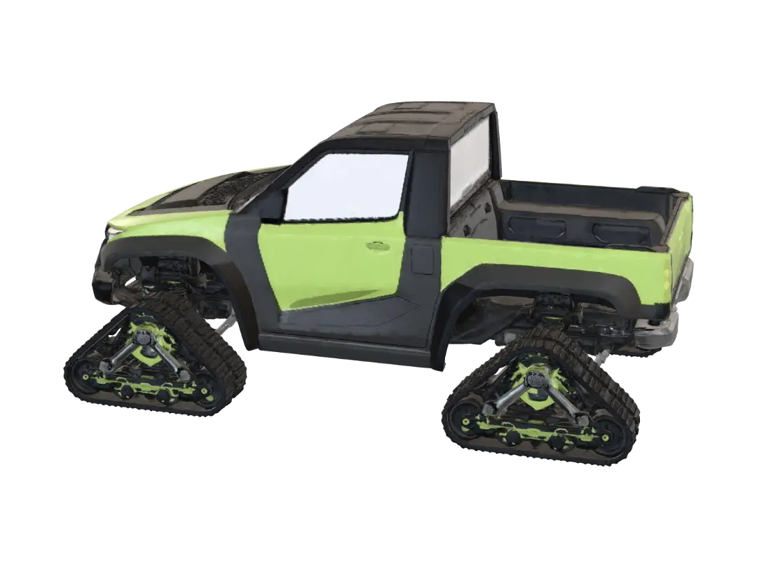 Neon Track Off-Roader 3D model, vytvořený pomocí AI