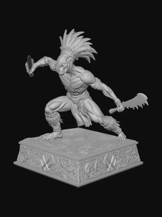 3D model for Alien Hawaiian Warrior