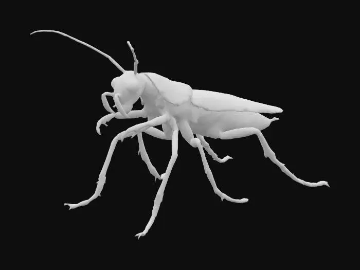 3D model for Create a roach that is disgusting and bipedal similar to a dog. make the roach have a wide back and seem similar to a dog.