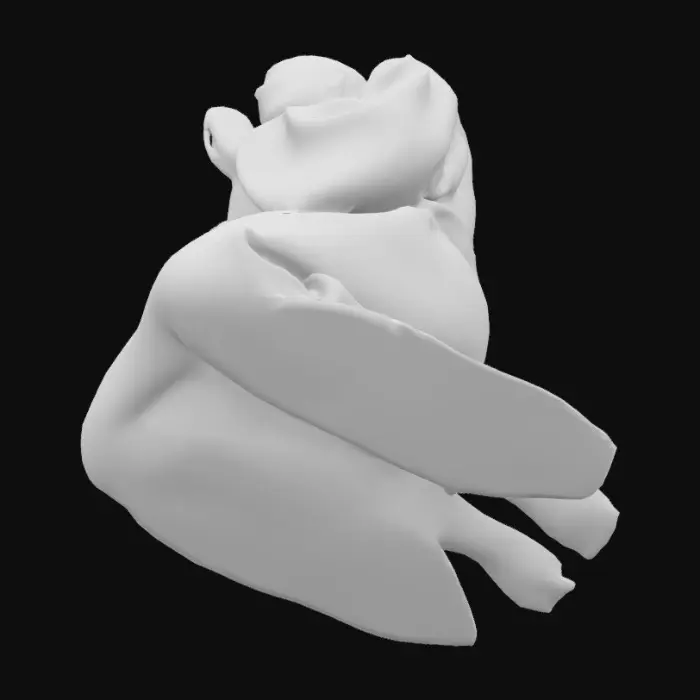 3D model for A figure of a  man on his knees praying hands together as in prayer 