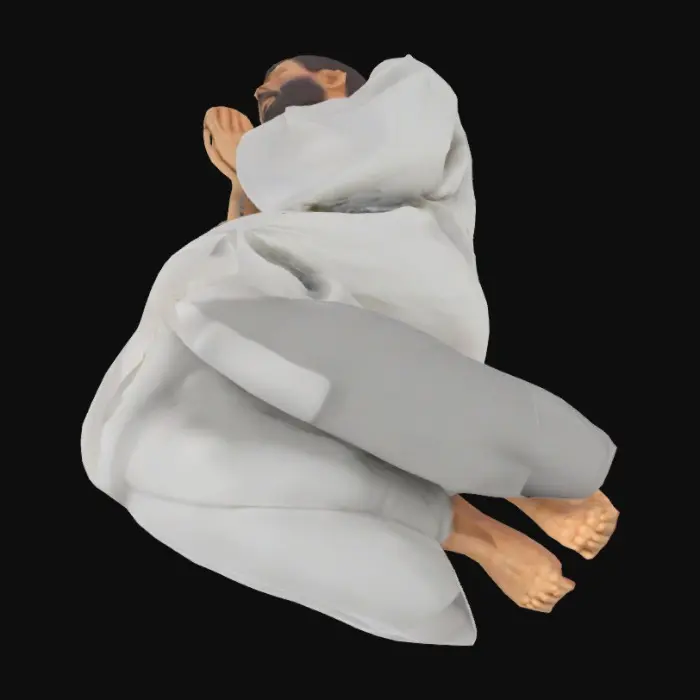 3D model for A figure of a  man on his knees praying hands together as in prayer 