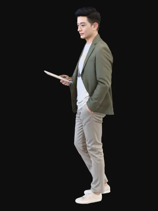 3D model for Young Professional with Tablet