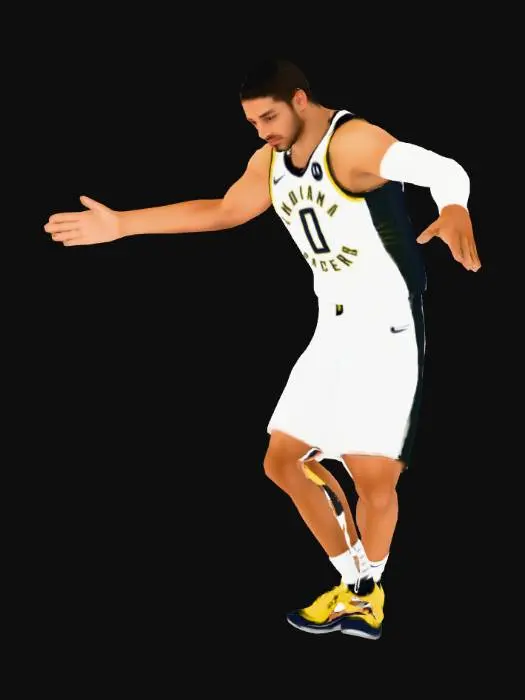 3D model for Tyrese Haliburton from Indiana Pacers, T-Pose, with Indiana Pacers Uniform