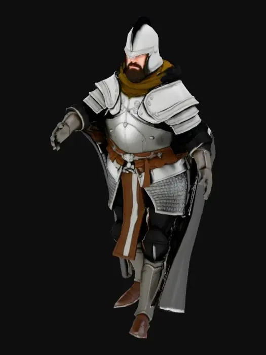 3D model for A realistic 3D model of Hernán Cortés, the 16th-century Spanish conquistador, standing in a T-pose, fully rigged and motion-ready for animation. He should wear authentic early 1500s Spanish armor — polished metal breastplate, pauldrons, greaves, and a plumed helmet. Include a detailed belt with sword sheath, leather gloves, and boots. The face should show a confident, determined expression with short beard and period-accurate hairstyle. The model must be anatomically correct, cleanly rigged, and optimized for animation use in games or cinematic production. Maintain realistic PBR textures and balanced proportions.

Optional style tags (choose one for your project):

“Realistic historical style for cinematic animation.”