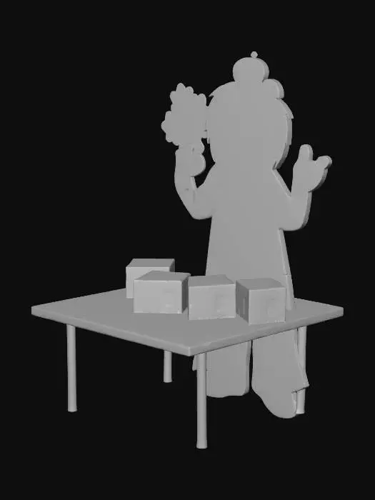 3D model for Lion with Hebrew Blocks