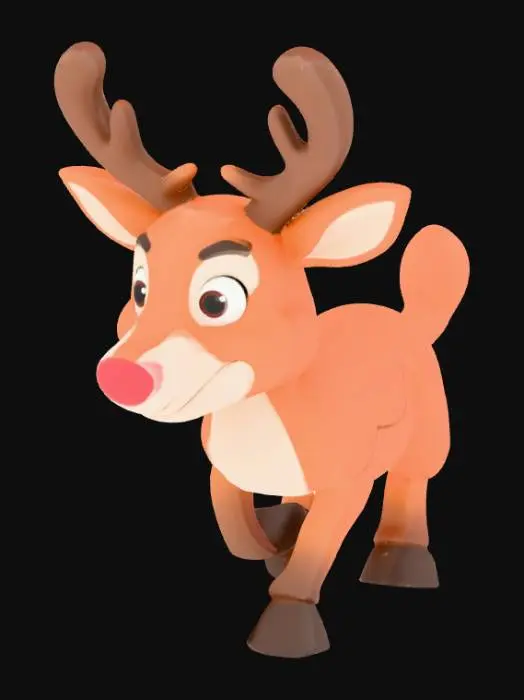 3D model for red nose deer ready for animation